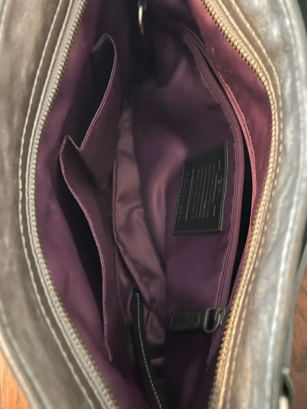 Gorgeous rare Coach shoulder bag. Black and shades of gray patchwork. - Picture 7 of 8